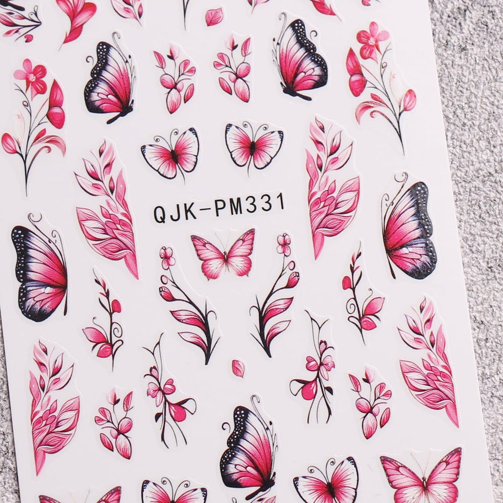 JMEOWIO Nagelsticker Blume 10 Blatt Nail Art Sticker Selbstklebend Nagelaufkleber Frühling Sommer Floral Dekoration Nageldesign Zubehör