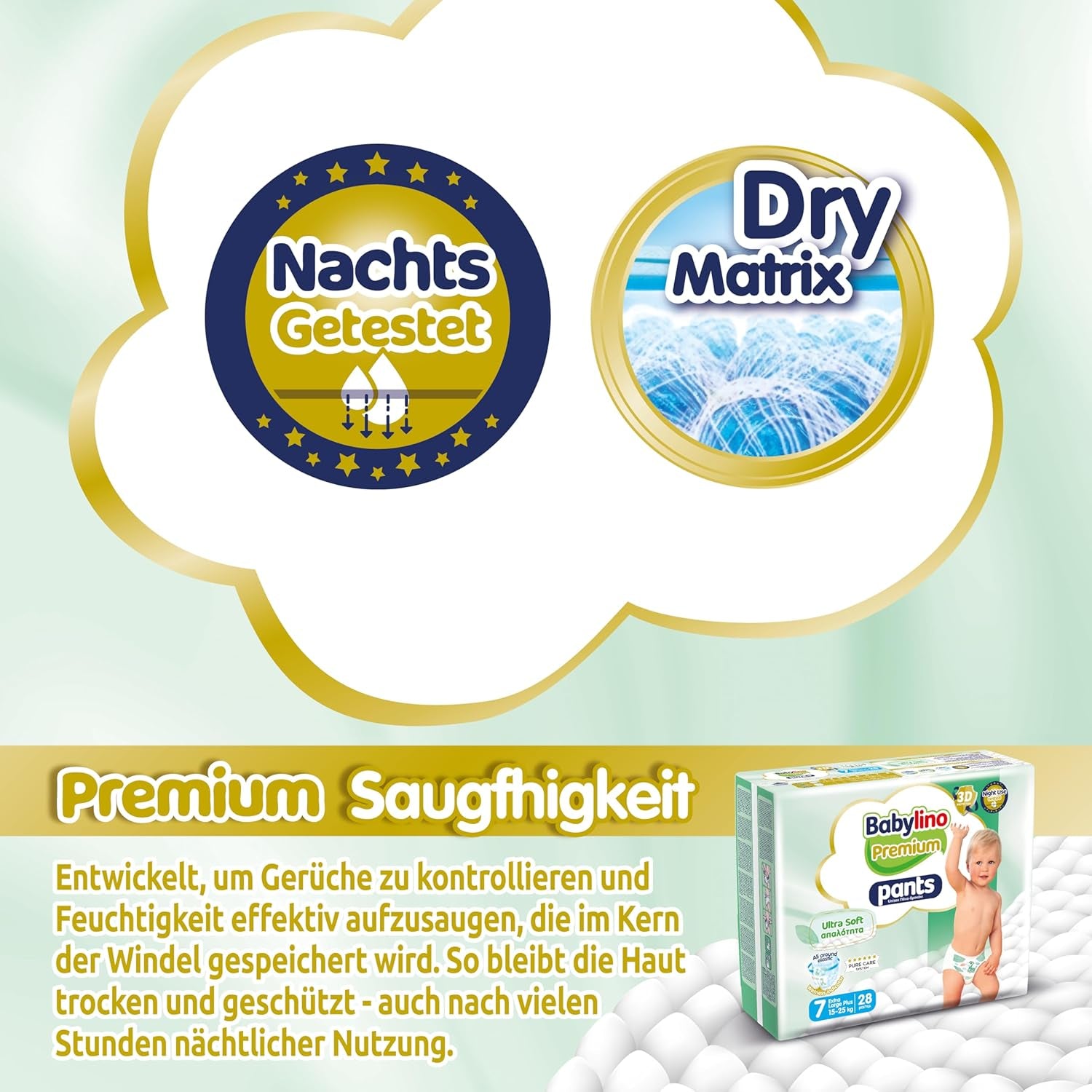 Kalhoty Premium, velikost 7, filtr Ultra Soft, XL Plus (15-25 kg), 28 kusů