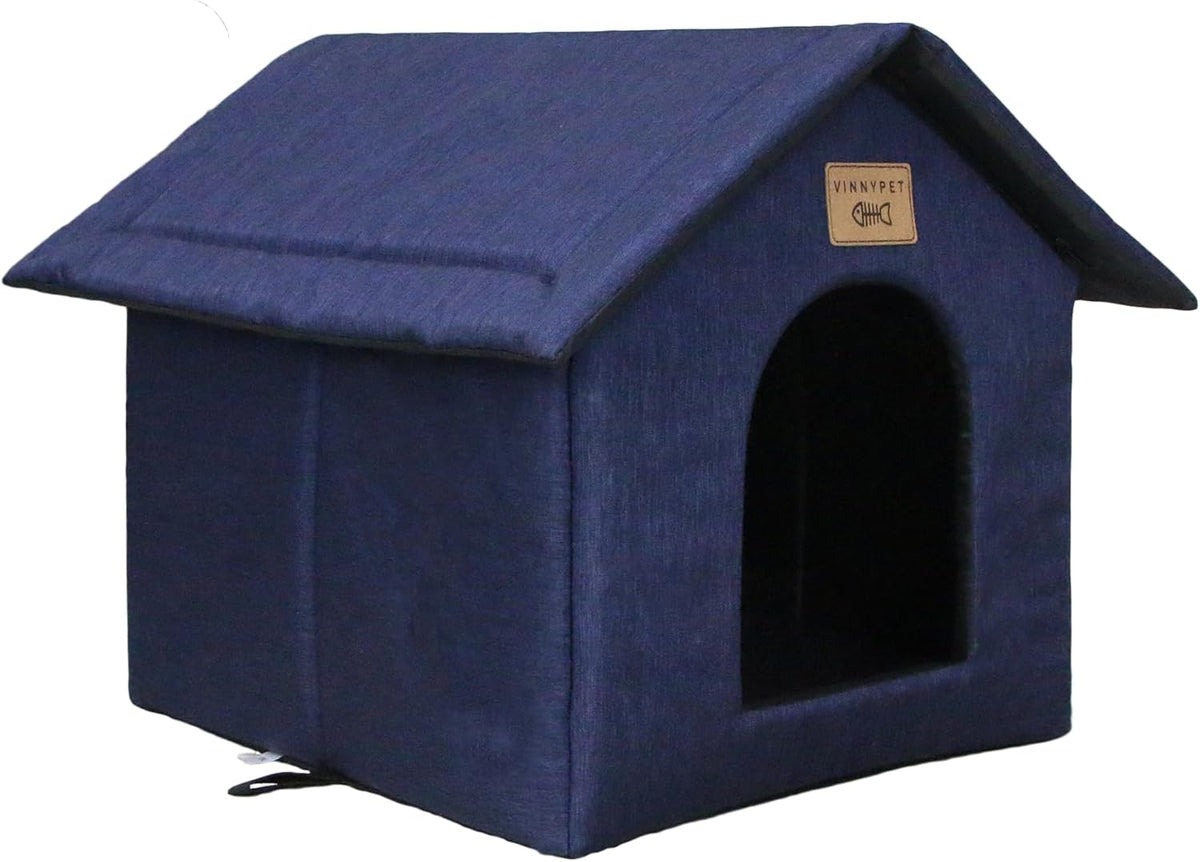 Katzenhaus Für Draußen Winterfest Wasserdicht Wetterfester Katzenhöhle Haustierhaus mit Katzenmatte Warm Hundehöhle Waschbar Hundehaus Tierheim Für Streuner Haustiere 35x30x35cm