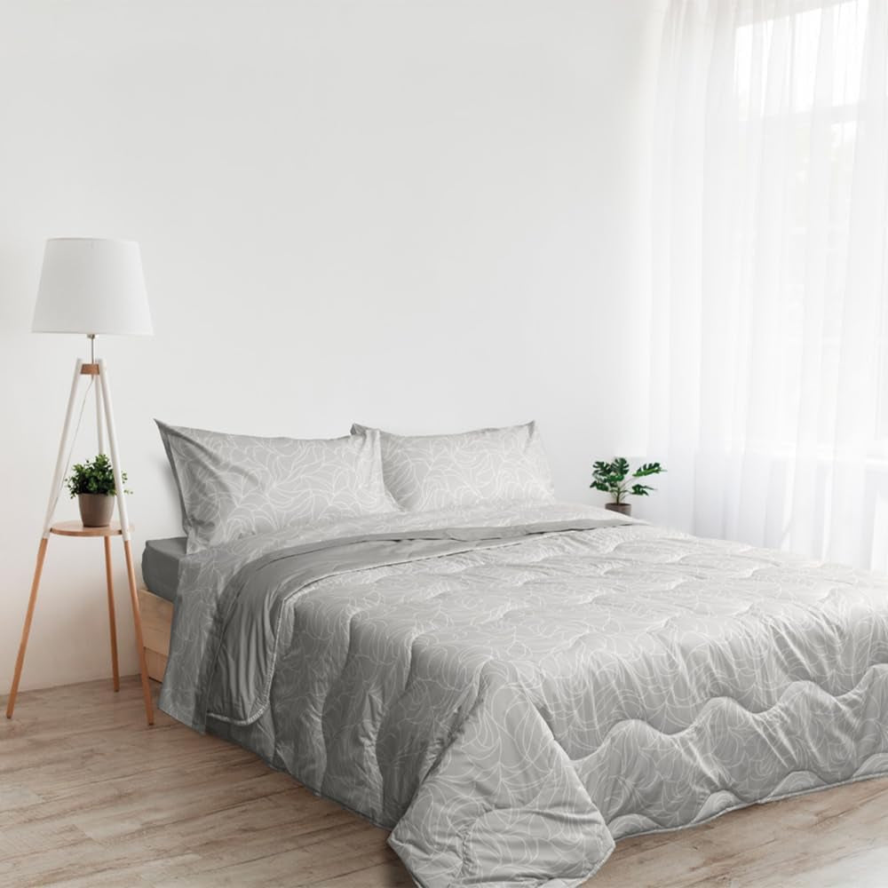 Foppapedretti Nacht&Natura cuvertură pentru pat dublu 2P; val perla, capac 100% bumbac, Made in Italy Plapumi si pilote Naty Shop