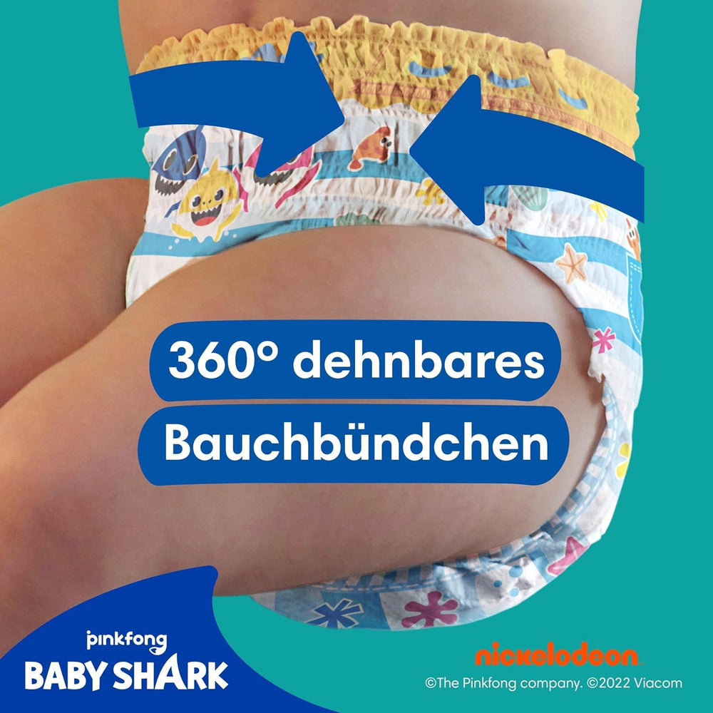 Pampers Velikost 5-6 Splashers Baby Shark Limitovaná edice 10 balení Jednorázové plenky na plavání pro bezpečnou ochranu vody