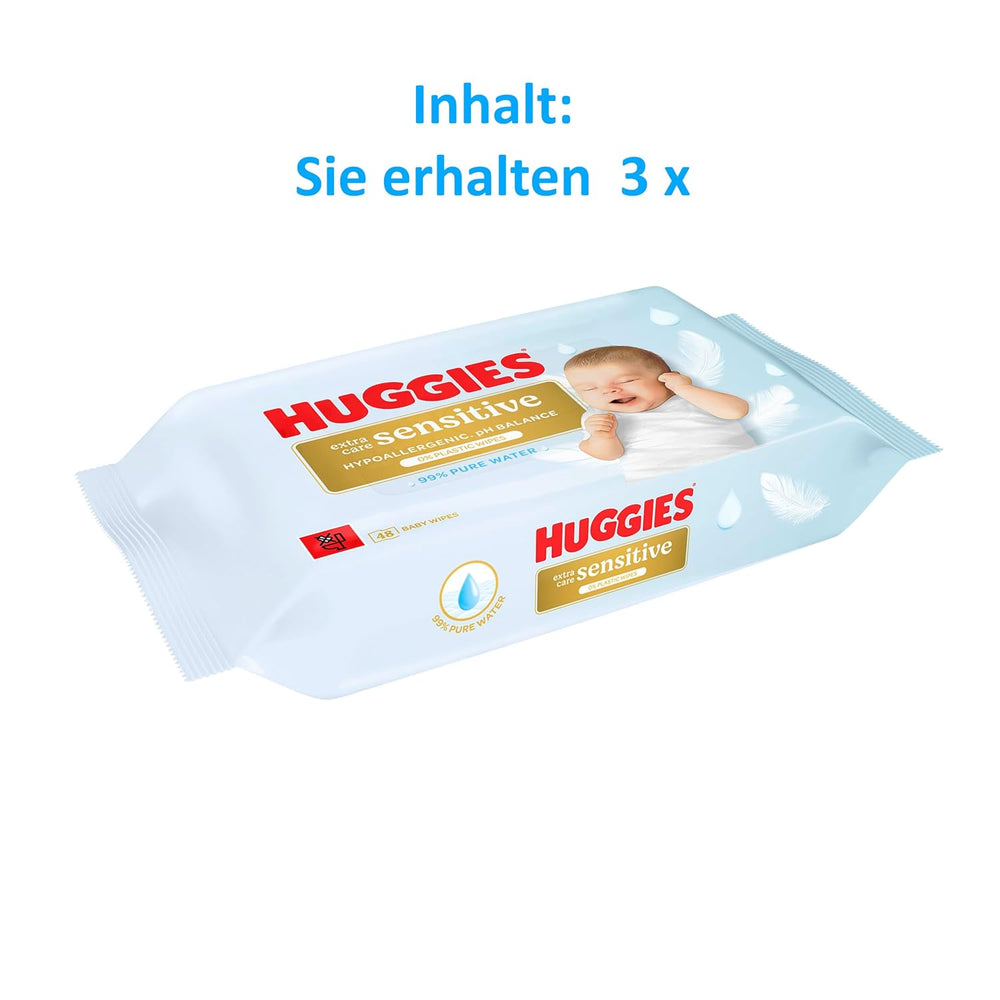 Huggies Pure Extra Care Sensitive dětské ubrousky, 99% voda, bez plastů, bez parfemace