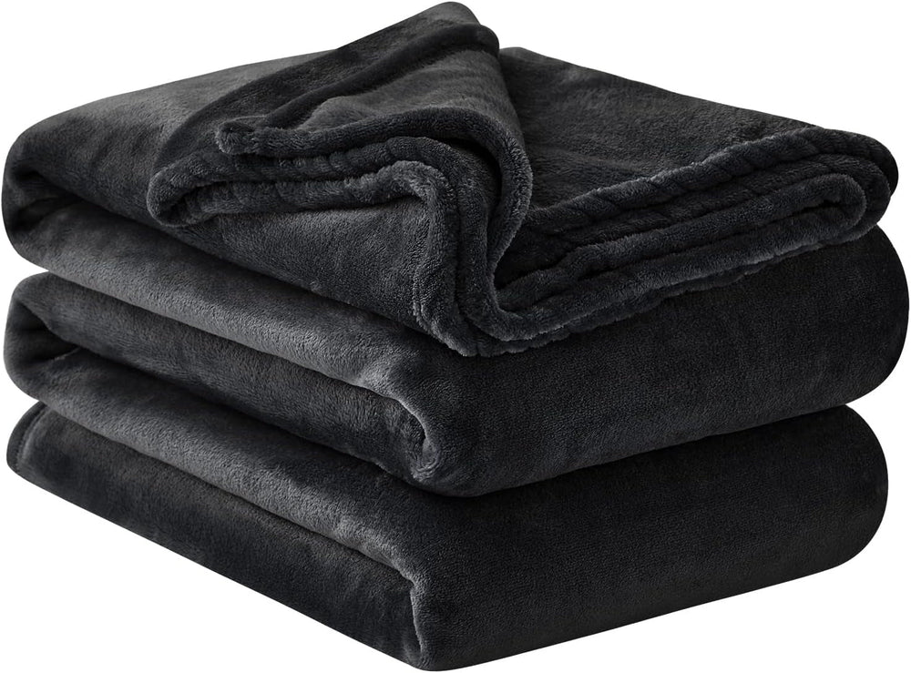 Aisbo Cuddly Deka Nadýchaná deka šedá - Fleecová deka 150X200 Cm XL zateplená deka na pohovku, útulná obývací deka Světle šedá Měkká jako deka do obývacího pokoje Deka na gauč pro zimní postele a deky Besuche den Aisbo-Store Černá 220 X 240 Cm