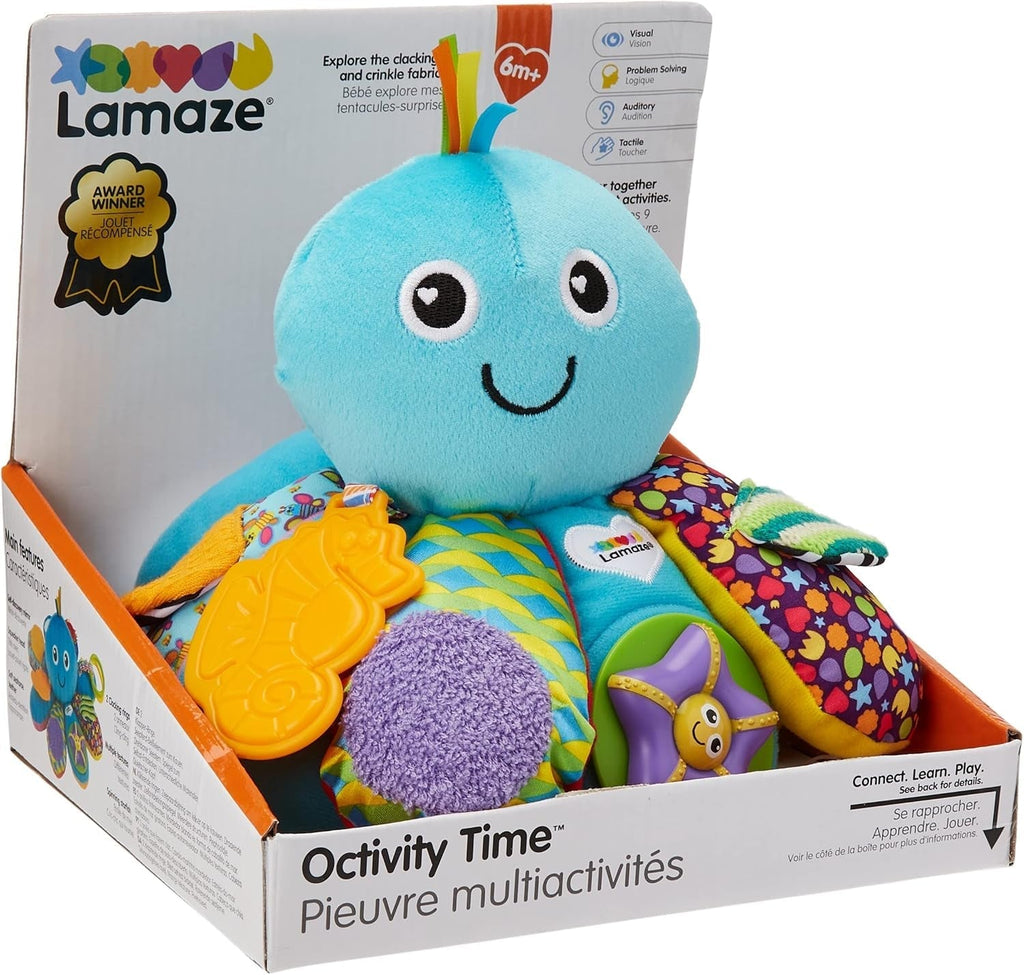 LAMAZE Octivity Time Baby Jucărie senzorială, bebeluș moale pentru joacă și descoperire, Octopus Toddler potrivit de la 6 luni, băieți și fete de peste 1 an Jucarii Bebe Naty Shop Octivity juca caracatiță