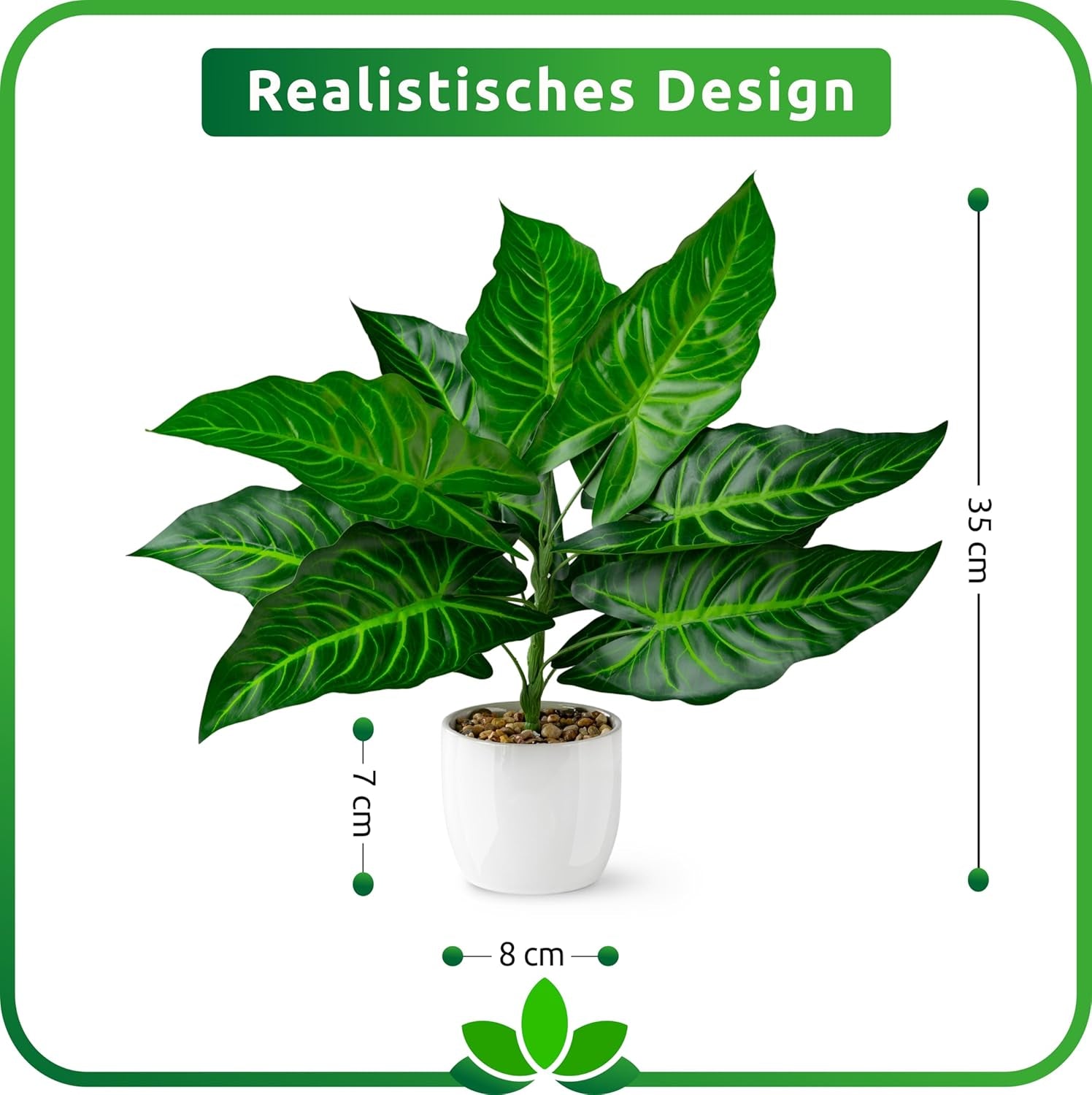 PASCH® 4Er Set Tropische Kunstpflanzen Wie Echt (35Cm) in Weißen Keramiktöpfen: U.A. Monstera Künstlich & Areca Kunstpalme | Künstliche Pflanzen Im Topf | Fake Plant | Kunstblumen Im Topf