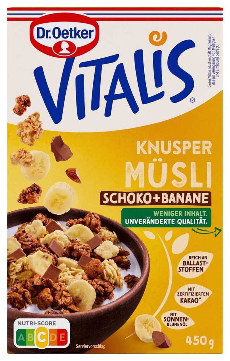 Oetker Vitalis Křupavé medy: Medové křupavé müsli ke snídani a svačině, 5 balení (5 x 600 g)