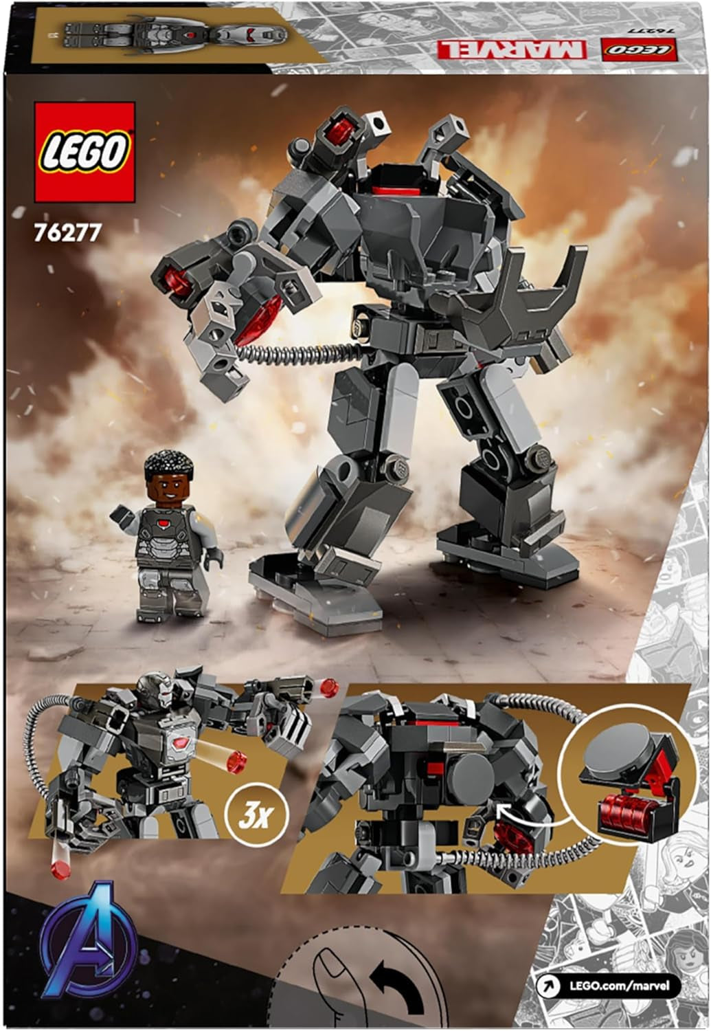 LEGO Marvel War Machine Mech 3 střílečka Superhrdina sestavitelná hračka pro děti MCU Legendární akční figurka dárek pro 6leté chlapce a dívky 76277 Stavebnice Beuche den LEGO-Store