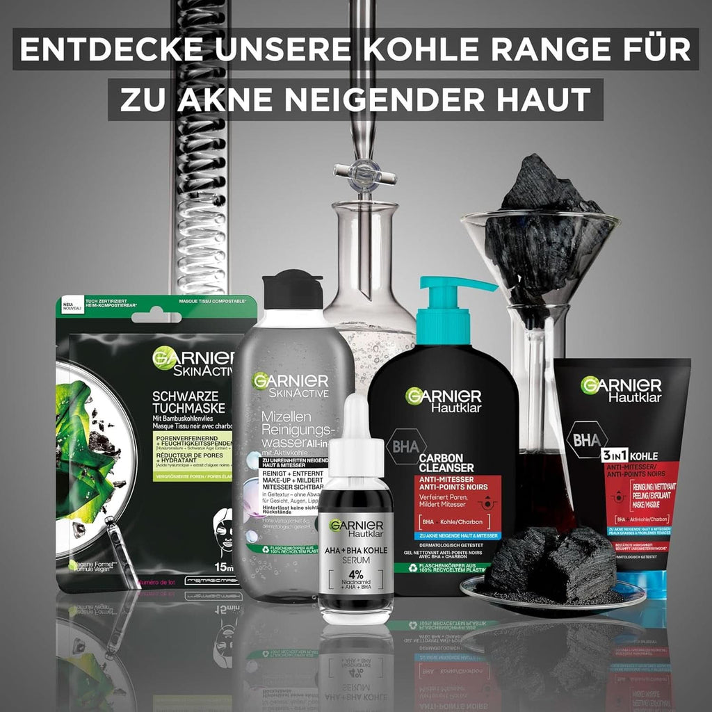 Garnier, Cleanser cu cărbune, gel de curățare facială împotriva punctelor negre și a coșurilor, 250 ml Duș și baie Naty Shop