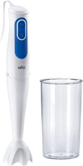 Braun Multiquick 3 MQ 3000 Smoothie+ Stabmixer – Pürierstab Mit 2 Geschwindigkeiten, Powerbell plus Und Splashcontrol-Technologie, 700 Watt, Inkl. 600 ml Mix- & Messbecher, Blau/Weiß Kitchen Naty Shop Mq 3000 - Mixfuß Aus Kunststoff