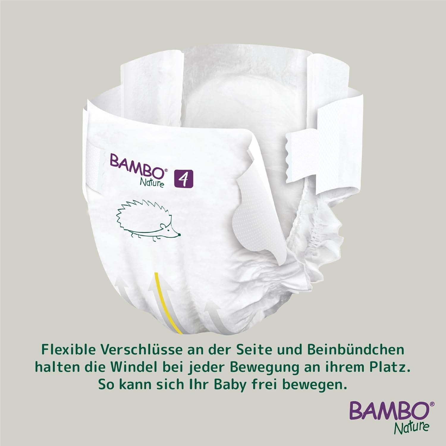 Bambo Nature plenky pro miminka, velikost 4 (7-14 kg), 144 ks, měsíční box | Prémiové plenky s vylepšenou ochranou proti úniku | Maximální pohodlí a svoboda pro aktivní děti | Dermatologicky testované plenky