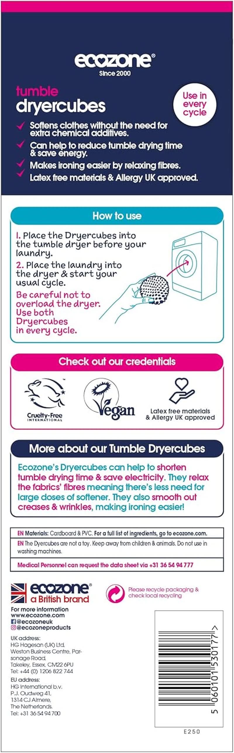 Kuličky do sušičky z nového, měkčího materiálu s variabilním designem. Obsahuje 2 prací prostředky Naty Shop