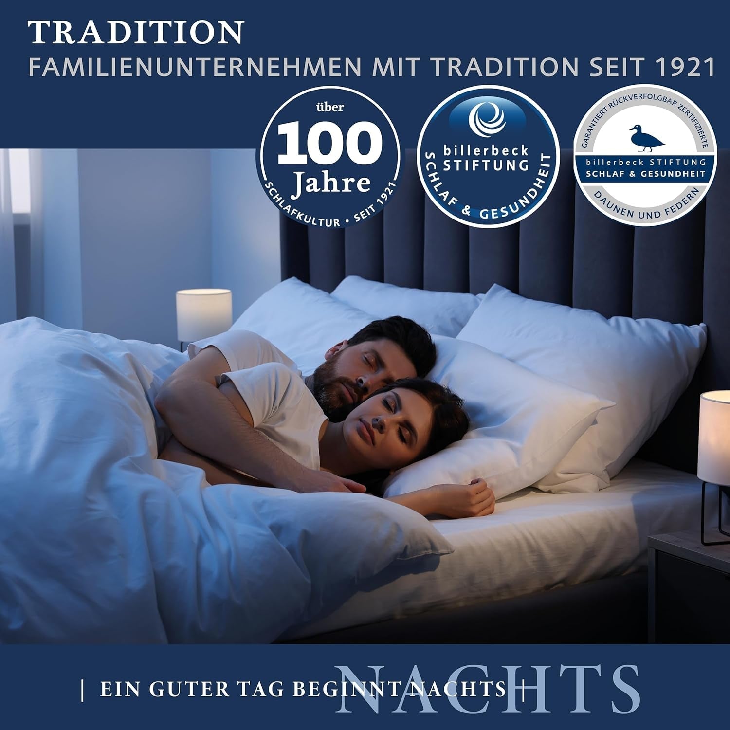 Péřová přikrývka Billerbeck - E04 Gold Edition - Přikrývka pro všechna roční období - 135 X 200 Cm Přikrývka z pravého prachového peří - Střední úroveň hřejivosti Přikrývky a přikrývky Naty Shop