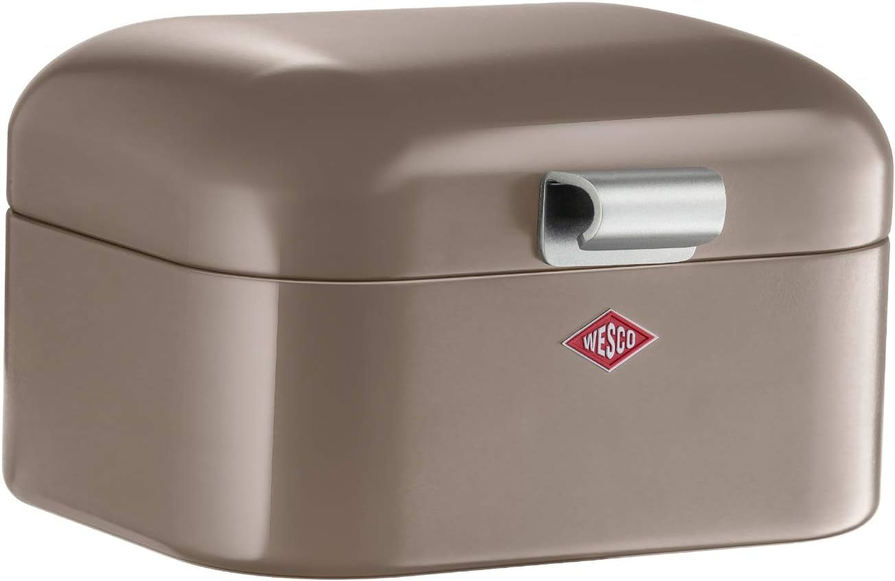 Wesco 235 001 Mini Grandy coș pentru pâine 17 x 18 x 12 cm (L/W/H) roz, oțel inoxidabil Cutii depozitare alimente Naty Shop Gri cald