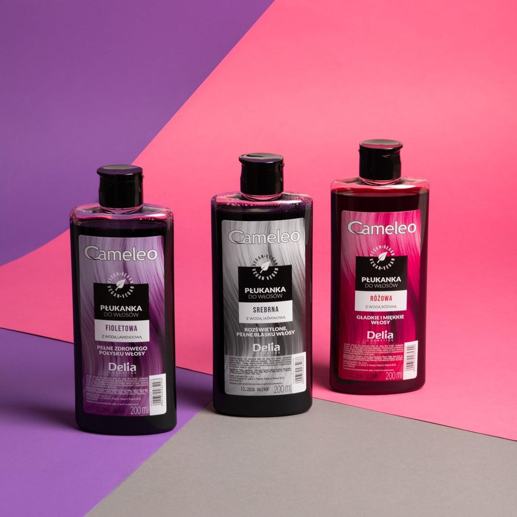 Cameleo - Tonic pentru păr roz cu apă de trandafiri, fără nuanță galbenă, culoare semipermanentă pentru păr - pentru păr blond și gri - culoare și îngrijire - fără parabeni | 200 ml Vopsea pentru par Naty Shop