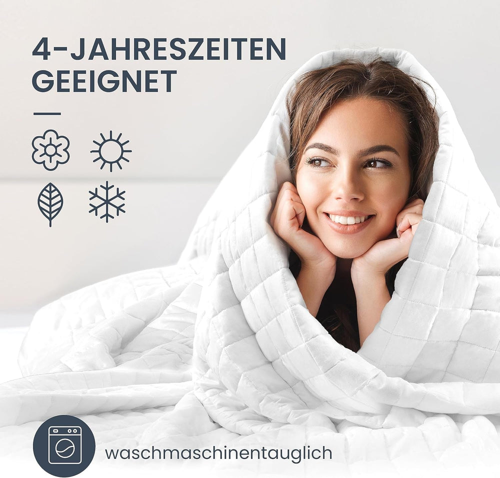 7 kg terapeutická přikrývka I 135X200Cm I Pro klidný spánek I Vysoce kvalitní vážená přikrývka vyrobená z prodyšné bavlny I Uvolňující a léčebná od stresu - Včetně balící krabice s rukojetí Postele a přikrývky Besuche den mÃ¼Ã¼d-Store