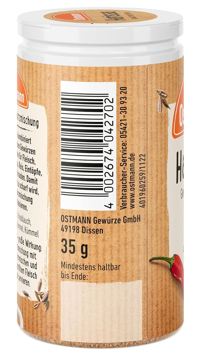 Ostmann Gewürze - Harissa Gewürzmischung | Scharfes orientalisches Gewürz für Geflügel, Fleisch, Gemüse nebo Couscous | 35 g v Der Streudose