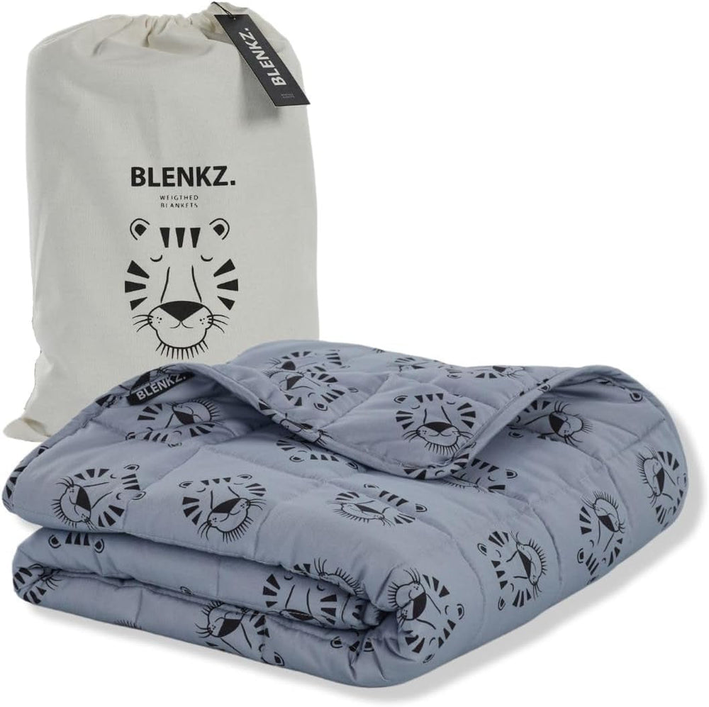 Zatížená dětská deka | 3,5 kg | 100X150cm | Terapeutická deka | Vážené přikrývky | Těžká přikrývka (obličej modrého tygra, 3,5 kg-100X150 cm) Postele a přikrývky BLENKZ. Obličej modrého tygra 3,5 kg-100X150 cm