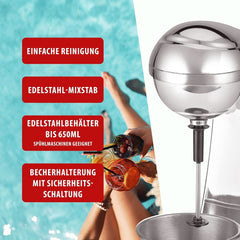 Clatronic® Barmixer U. Milchaufschäumer | Smoothie Maker | 650 ml Edelstahlbehälter | Praktischer Becherhalter | Mixér | 2 Geschwindigkeitsstufen | Motor Kraftvoller 65 W | Chromdesgin | BM 3472 Kitchen Naty Shop