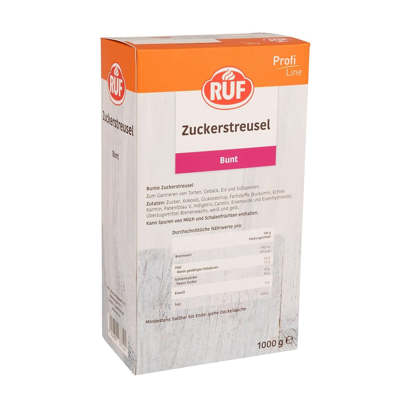 RUF Sprinkles de zahăr colorat în culori curcubeu, 1 kilogram Sprinkles Naty Shop