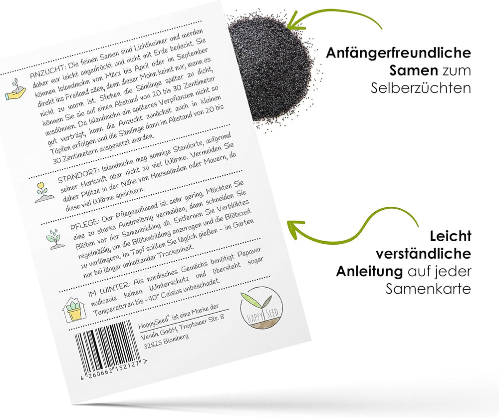 Směs islandského máku (Papaver nudicaule) - Krásně kvetoucí mák s dlouhou dobou květu pro barevnou květinovou louku (Island Poppy)