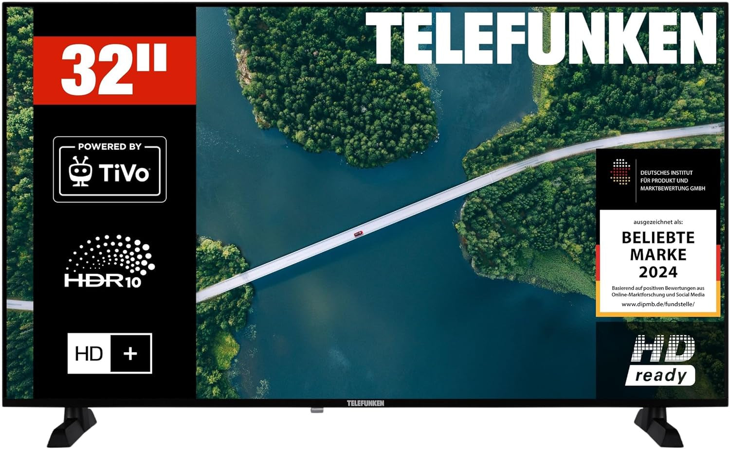 Televizor inteligent TELEFUNKEN de 40 de inci, cu tehnologie TiVo Full HD, HDR TV cu tuner triplu și 6 luni de HD+ incluse, televizor LED XF40TP900S (2026)