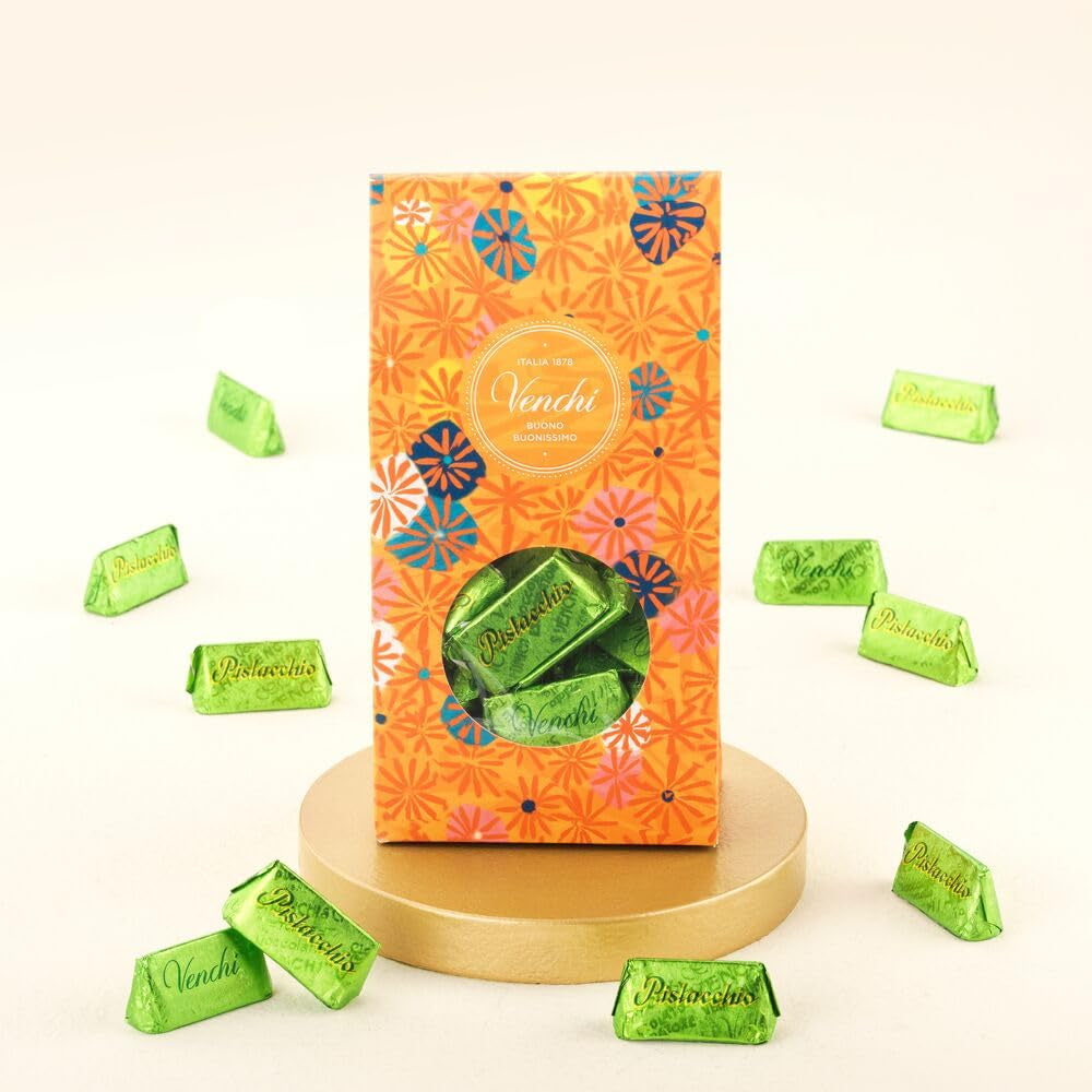 Venchi, Murrine Collection – Dárková kazeta s různými pistáciovými pralinkami, 300 gramů Čokoládové bonbóny Naty Shop
