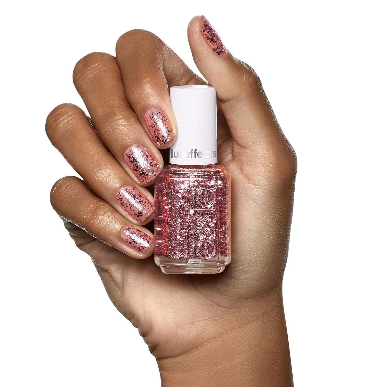 Essie Glitter lak na nehty č. 275 o řez výše, třpytky/růžový, 13,5 ml