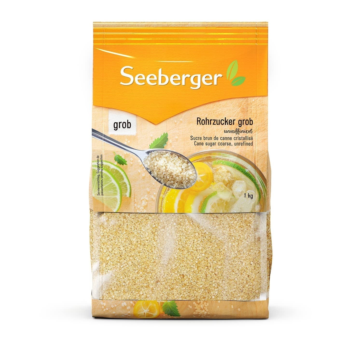 Seeberger Rohrzucker Grob 5Er Pack: Vollrohrzucker Besonders Aromatisch - Ideal Für Cocktails Und Zum Backen - Grob - Unraffiniert, Vegan (5 X 1 Kg) Sladidla Naty Shop 1 Kg (1Er-Back)