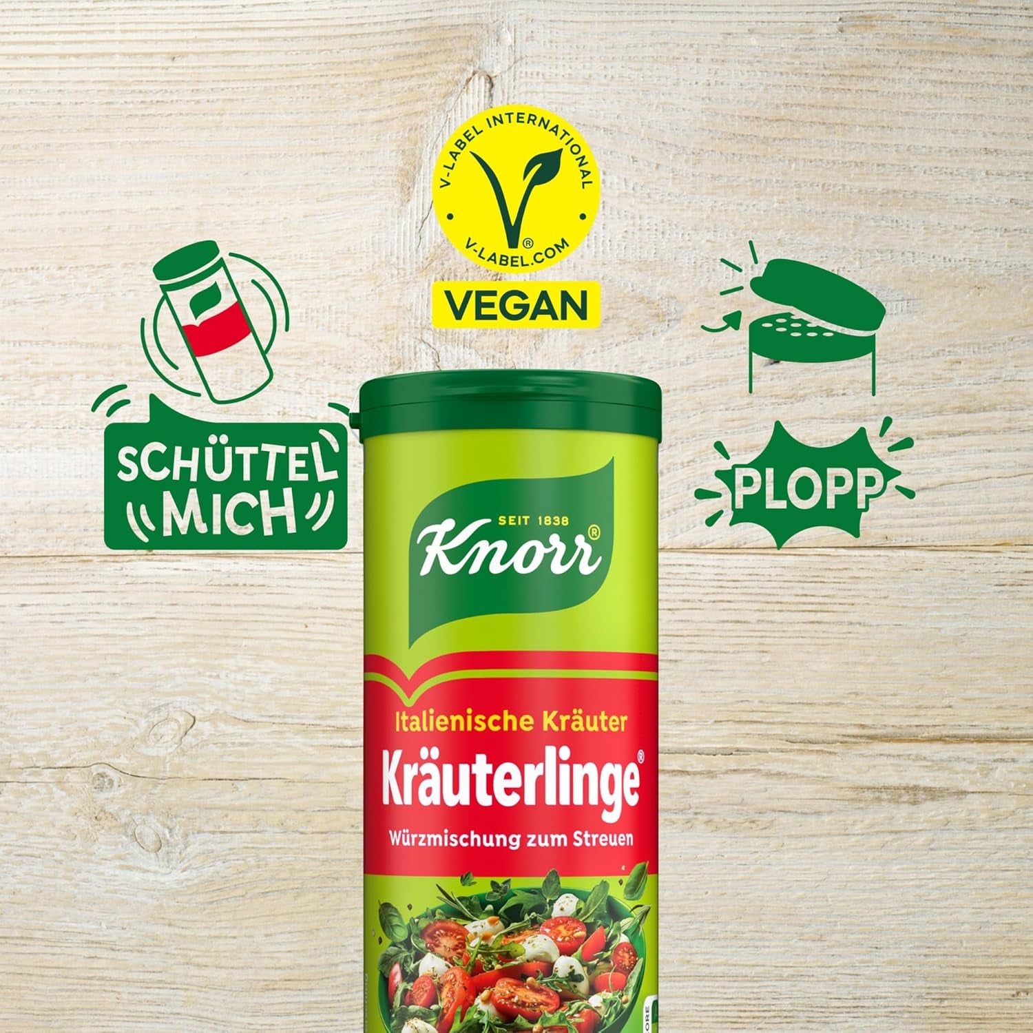 Knorr Kräuterlinge Italienische Kräuter Würzmischung zum Streuen für Pasta, Gemüse nebo einen Salat 60 g