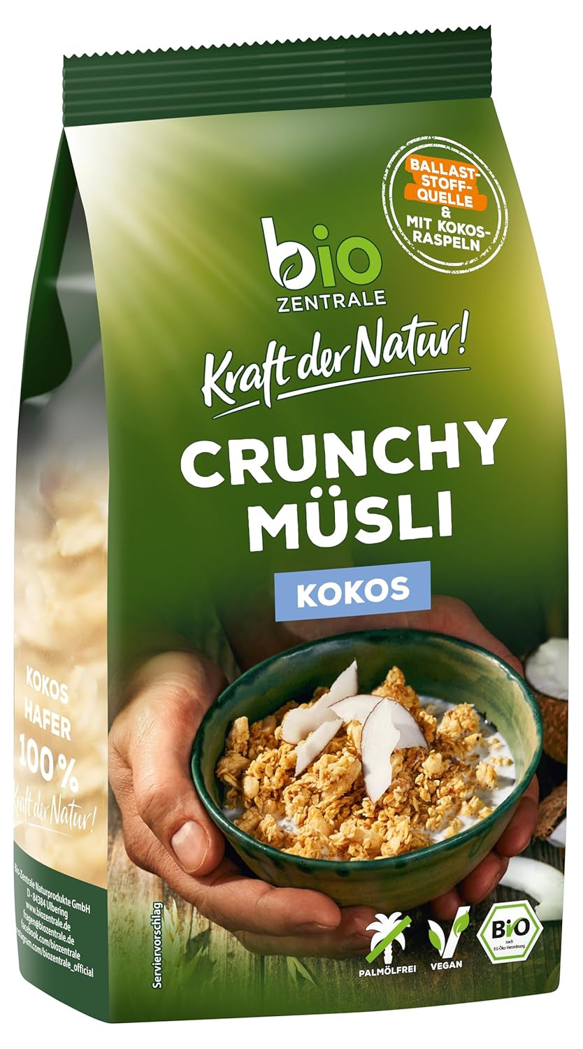 Křupavé müsli s lesním ovocem Biozentrale | 375 g bio müsli | Ideální na snídani a šálek müsli s sebou | Alternativa k müsli tyčinkám