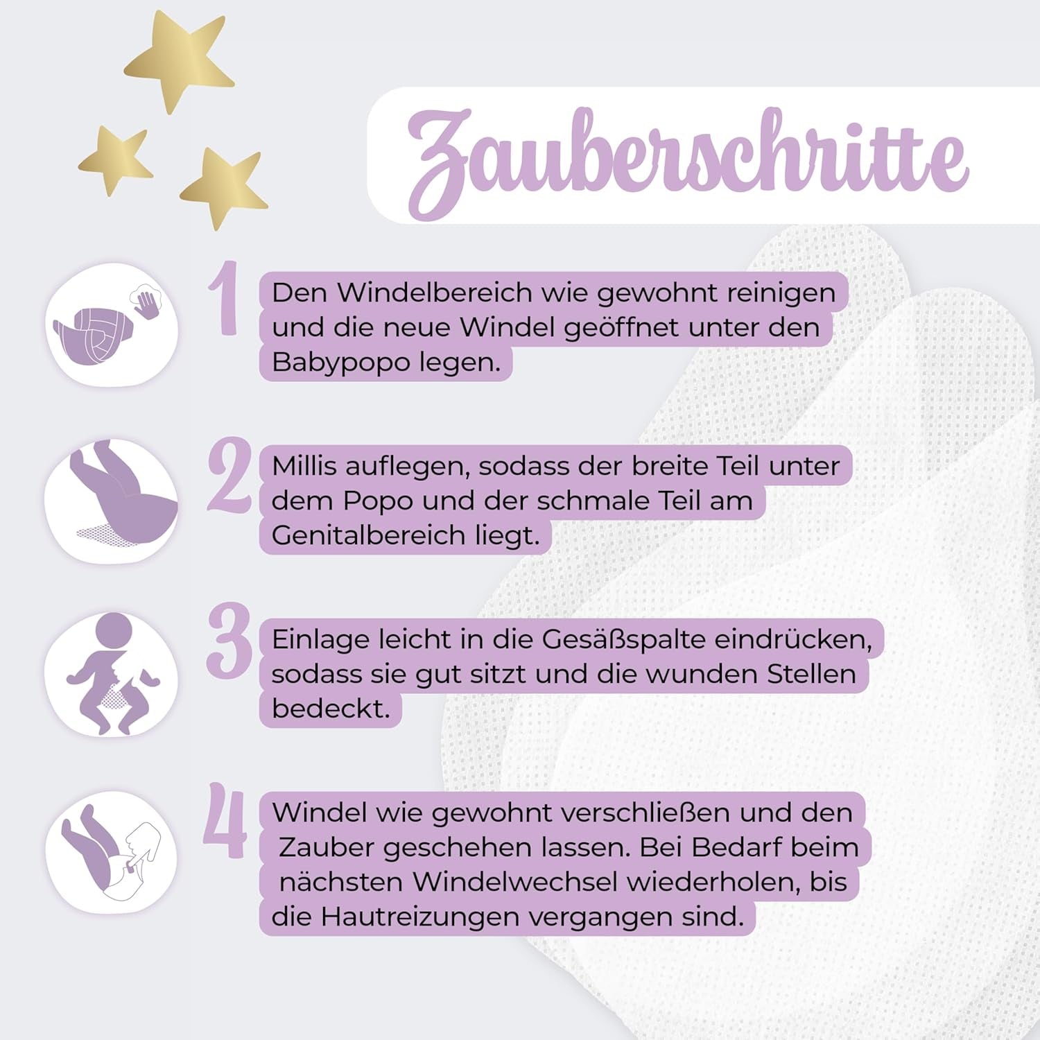 Millis Zaubertücher bei Windeldermatitis Baby, Bekannt aus "Die Höhle der Löwen", 25 Tücher (1 x 25er) s Aloe Vera, Mandelöl & Q10 - Pflegt, Schützt & dient als Wundschutz bei gereizter Haut