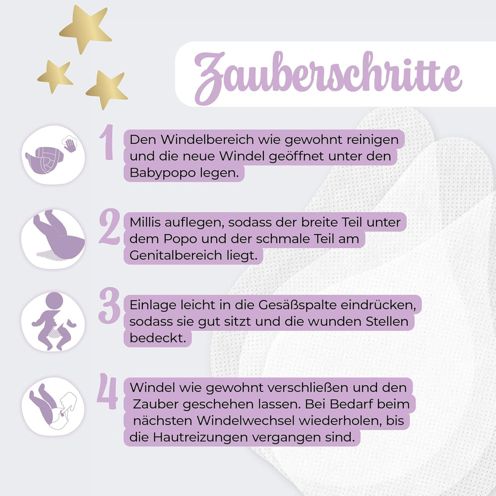 Millis Zaubertücher bei Windeldermatitis Baby, Bekannt aus "Die Höhle der Löwen", 25 Tücher (1 x 25er) s Aloe Vera, Mandelöl & Q10 - Pflegt, Schützt & dient als Wundschutz bei gereizter Haut