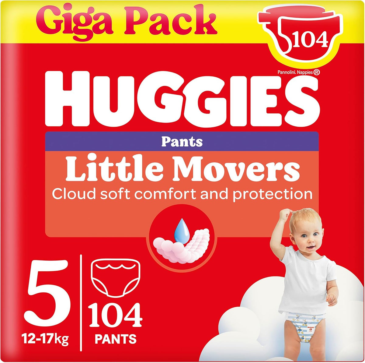 Kalhoty Huggies Little Movers Disney, velikost 5, počet 104 (2x52), měsíční krabička
