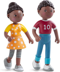 HABA 306696 - Set de joacă Little Friends Family Time, accesorii pentru păpușă flexibilă, vârste 3+