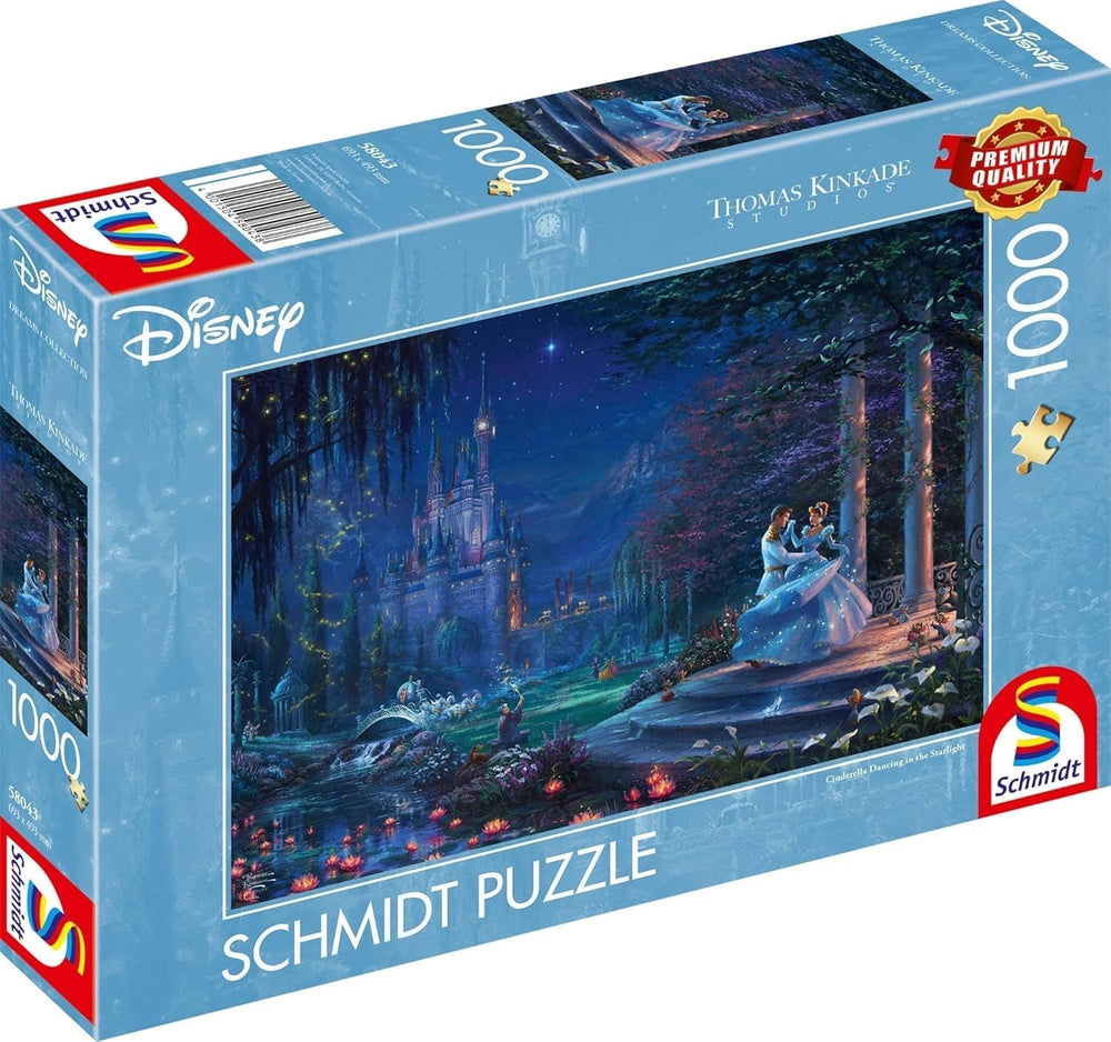 Schmidt Spiele 58043 Thomas Kinkade, Disney, Popelka tančící ve světle hvězd, skládačka 1000 dílků, barevné Puzzle Naty Shop