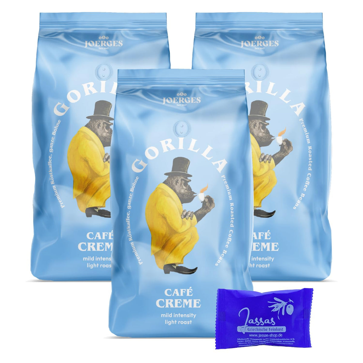 Cremă de cafea Gorilla 3x 1000g Joerges + Jassas Produse de patiserie | Cafea Arabica Pachet de 3 1kg
