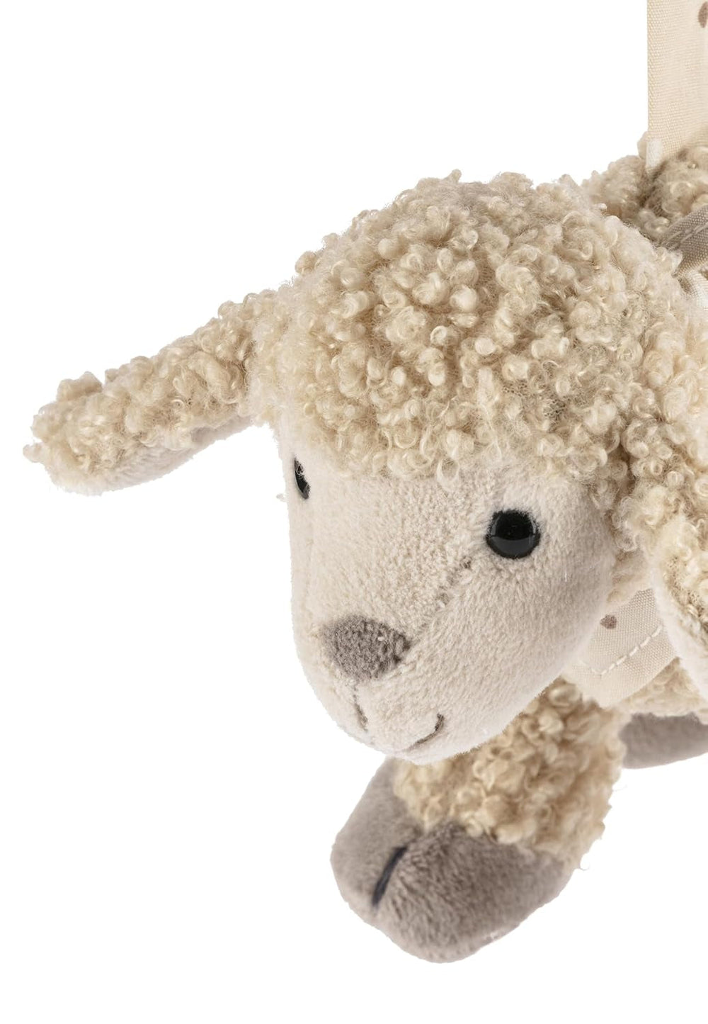 Pandantiv jucărie Sterntaler oaie Flocke - jucărie pentru cărucior din țesătură moale - jucărie pentru copii de agățat - pandantiv cu arc de joacă cu suspensie în formă de stea, de culoarea nisipului Jucarii Bebe Naty Shop