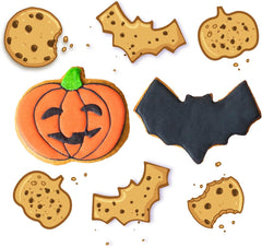 dekora – Set de forme de biscuiți de Halloween pentru copii – 2 forme metalice de biscuiți: Dovleac și Liliac – Forme de biscuiți și pâine – Ideale pentru decorațiuni cu dovleci și dulciuri de Halloween între 6 și 9 cm