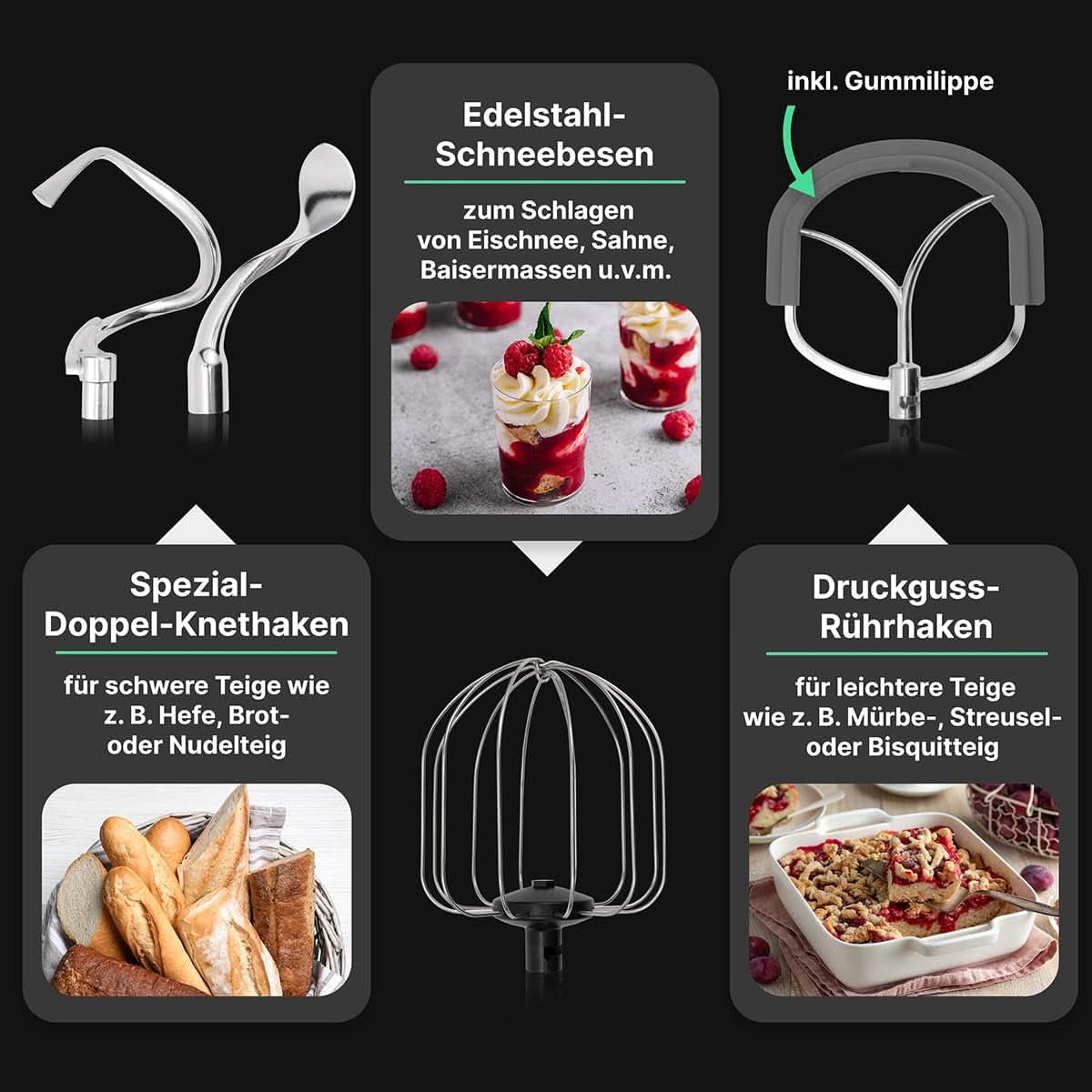 Proficook® Küchenmaschine Mit XXL 12L Schüssel | Knetmaschine Mit 2500W Longlife-Profi-Motor | Metallgetriebe Und-Display | Kuchyňský robot Für Bis Zu 8,5 kg těsta | 13 rychlostí | PC KM 1254 Matka a dítě Naty Shop