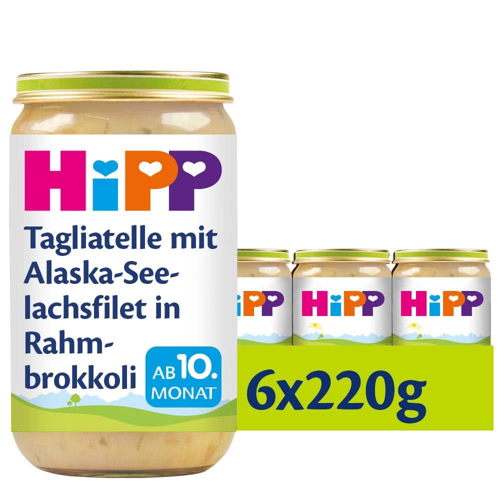 Tagliatelle Hipp s filety z aljašského tresky v brokolicovém krému, balení 6 kusů (6 x 220 gramů) Matka a dítě Naty Shop 220 gramů Tagliatelle Hipp