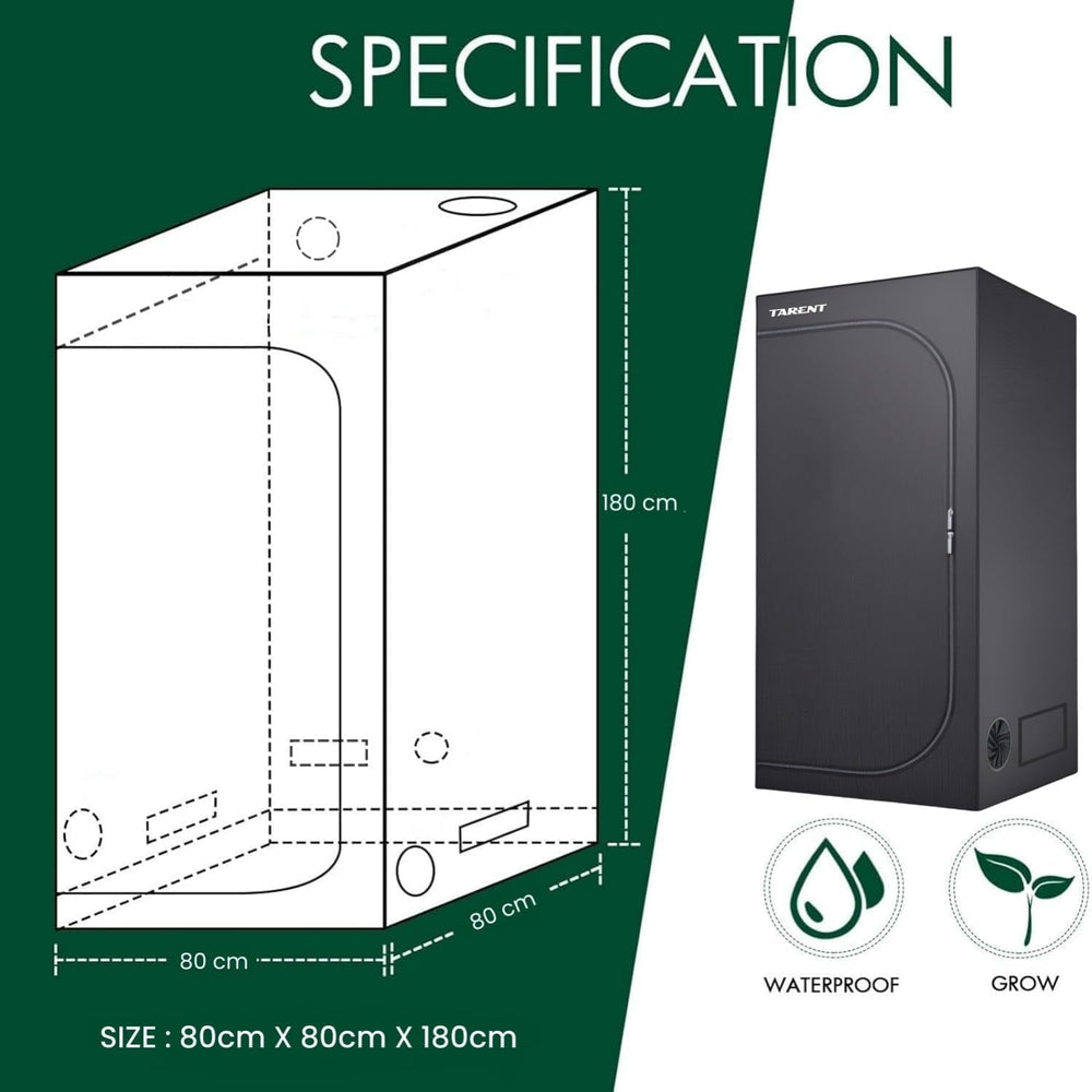 Pěstební stan 80x80x180cm Pěstební stan s odnímatelným vodotěsným podnosem Ideální velikost pro hydroponii