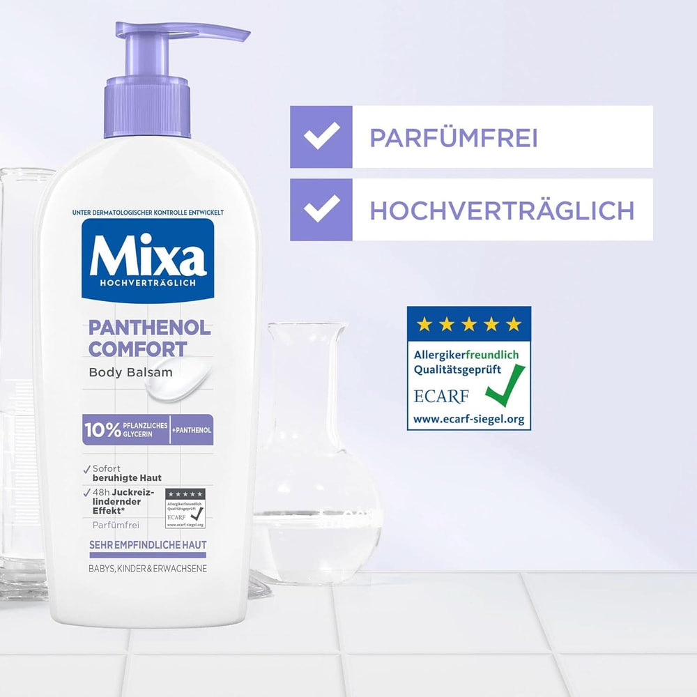 Mixa Panthenol tělové mléko, balzám pro zmírnění svědění a zklidnění, 250 ml Kosmetika a kosmetika Naty Shop