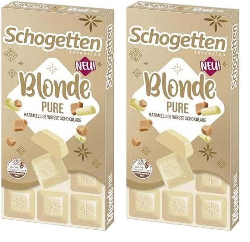 Schogetten Blonde Pure I bílá čokoláda s karamelem I 100 g I jednotlivě porcované (balení 2 ks)