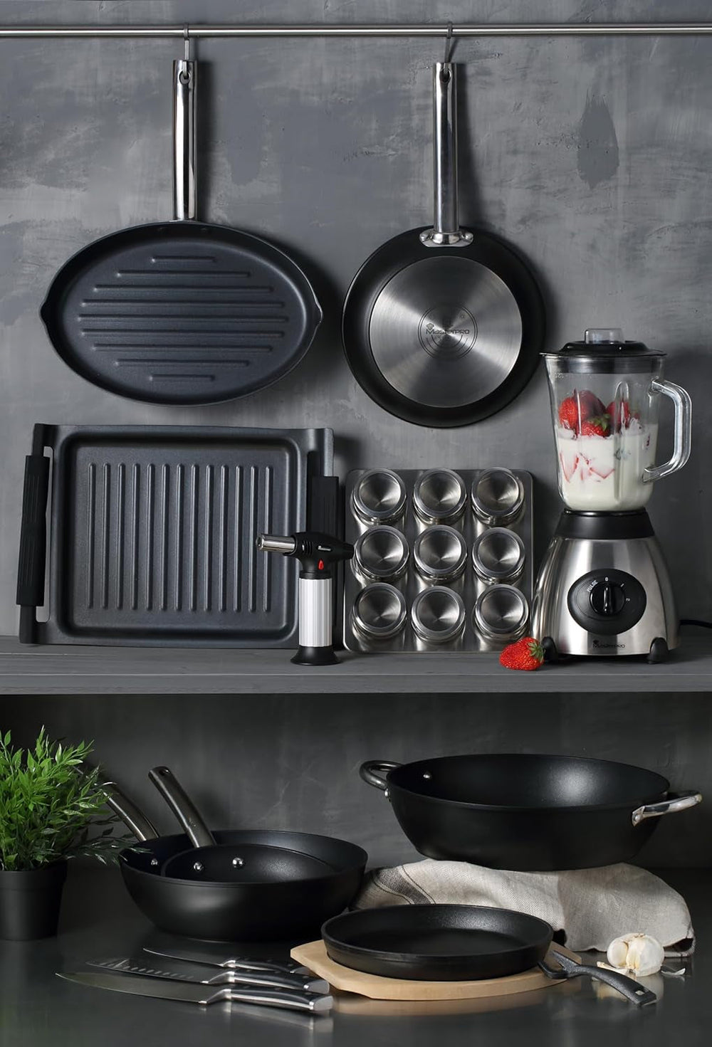 Masterpro Foodies - plechy na pečení na 6 muffinů - Rovnoměrné rozložení tepla - Vyrobeno z uhlíkové oceli - Proti zadření dno - Vyjímatelné a snadno omyvatelné Plechy a formy Naty Shop