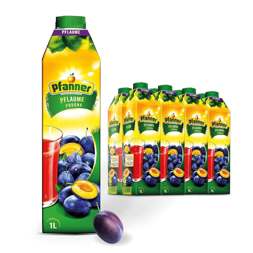 Pfanner Jahodový ovocný nektar (8 x 1 litr) – 30 % obsah ovoce – Naty Shop Prune Strawberry Drink