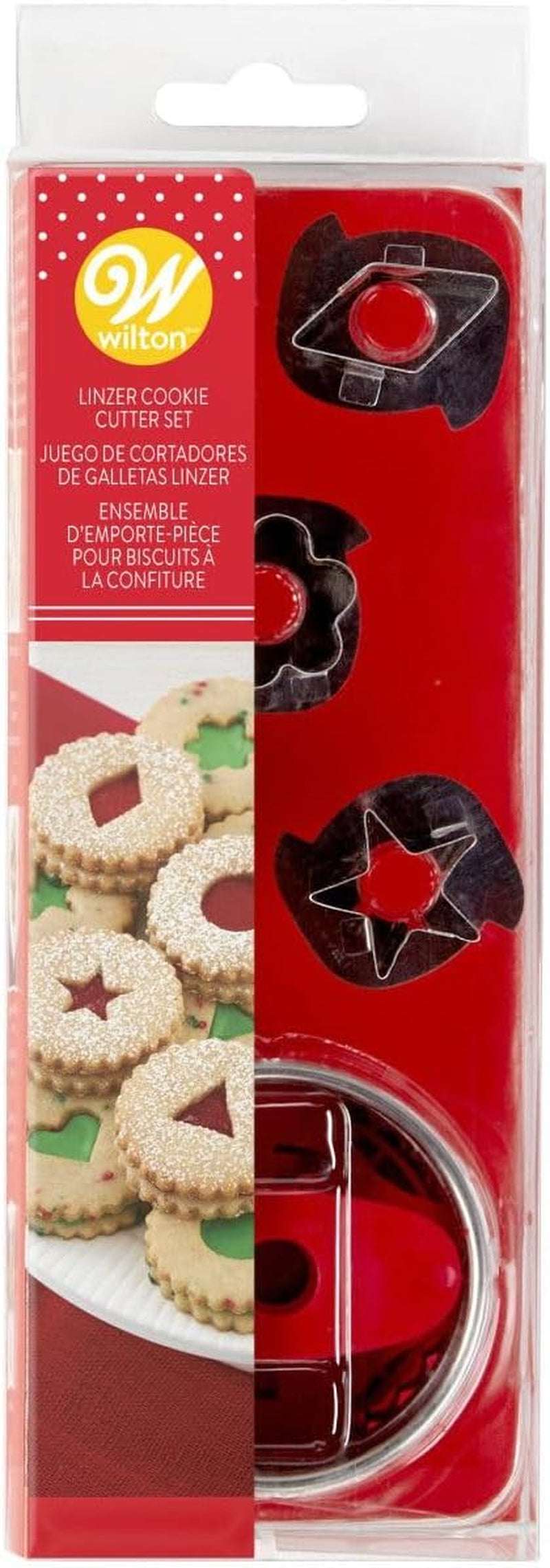 Wilton Linzer Keksausstecher Weihnachten Set/7, Metall Plätzchenförmchen für Traditionelle Österreichische Linzer-Kekse: Stern, Herz, Blume, Dreieck, Raute, Kreis - 7 Stück
