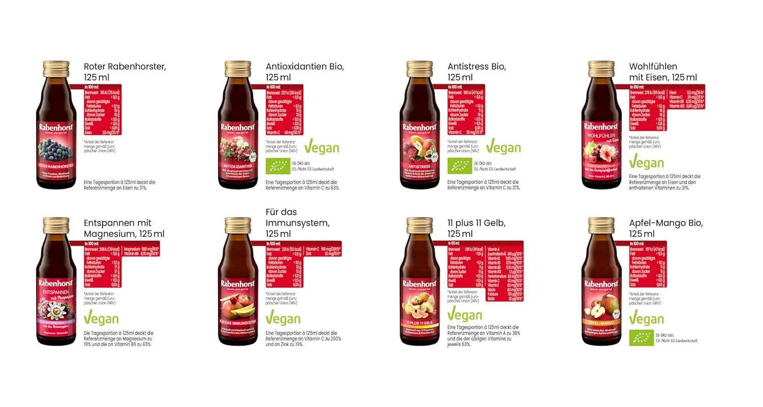 Rabenhorst pachet de degustare mini, 8 soiuri ori 3 sticle (24 X 125 ml) Bauturi fara alcool Naty Shop