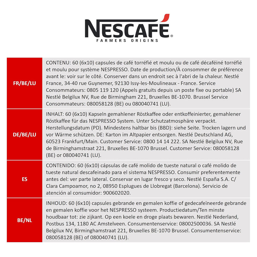 NESCAFÉ Farmers Origins Africas Ristretto 6 x 10 Kaffeekapseln - Kaffeekapseln für Nespresso-Maschinen