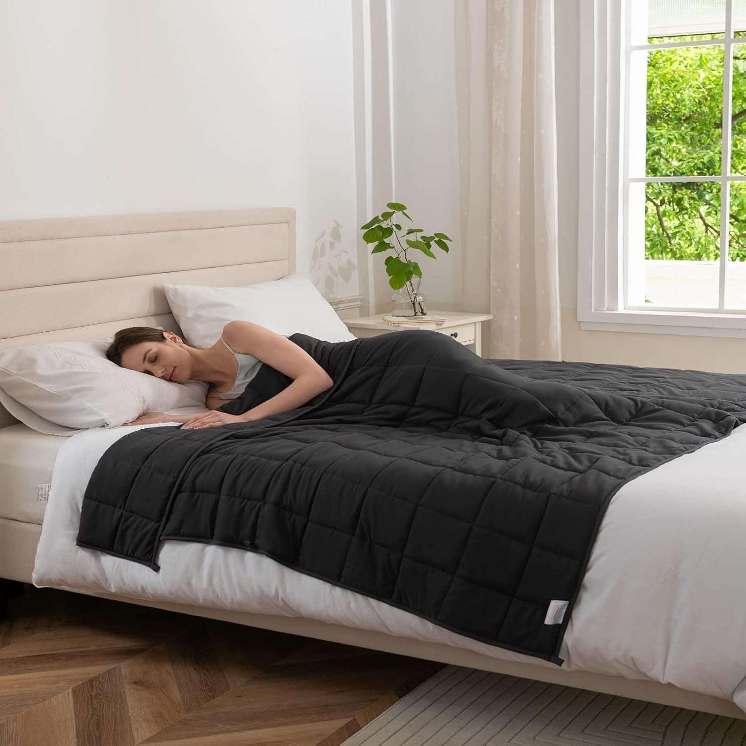 Good Nite Weighted deka pro dospělé Těžká deka pro klidné smysly Šedá 8 Kg 150 X 200 Cm Přikrývky a přikrývky Naty Shop Šedá 150X200Cm, 6Kg