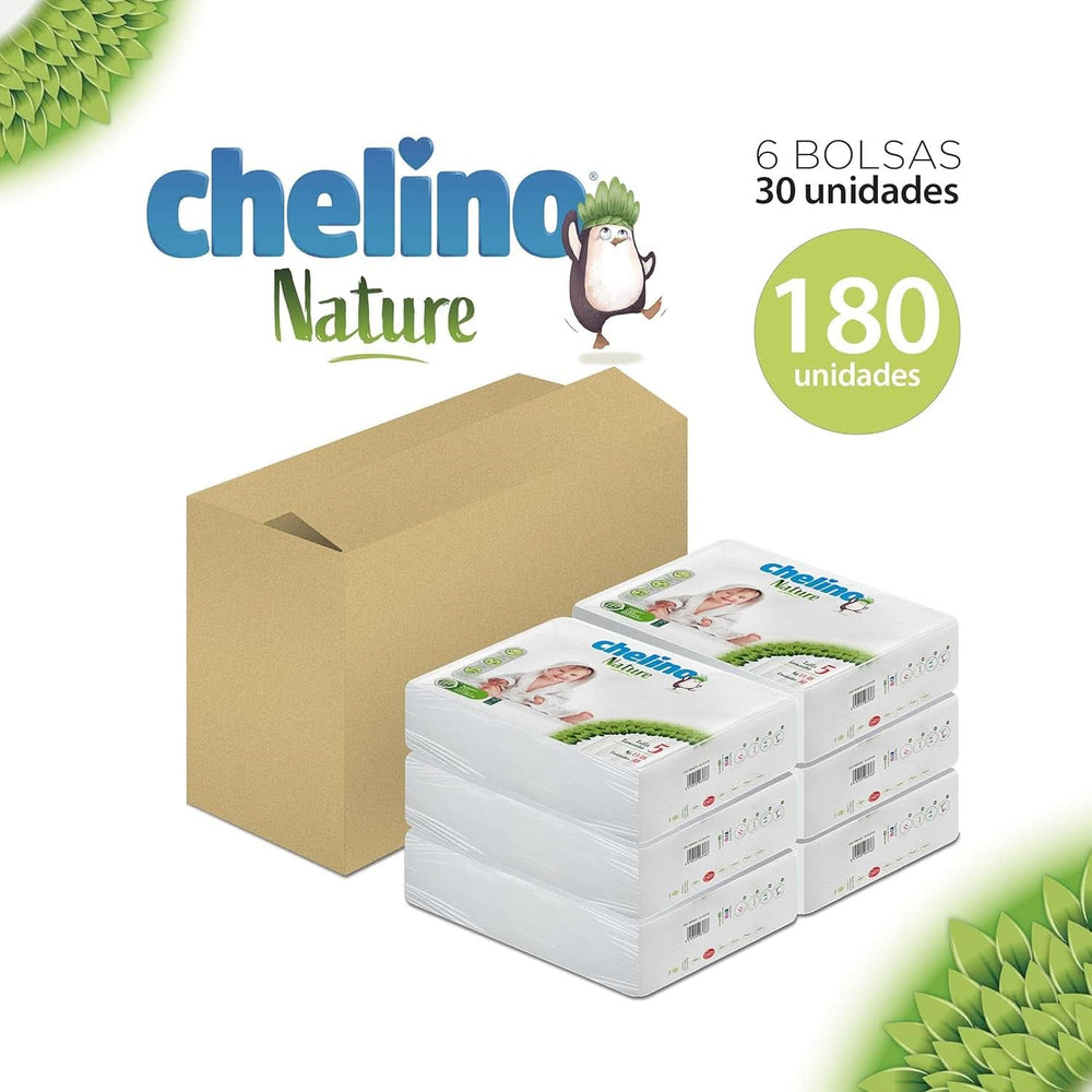 Pleny Chelino Natura pro děti velikost 5 (13-18 kg), 180 plenky Matka a dítě Naty Shop